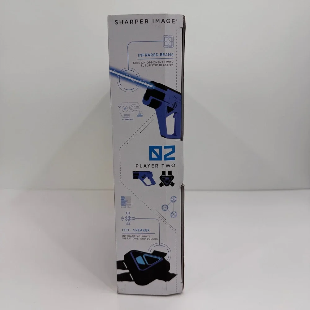 Sharper Image NEW Laser‎ Tag Set Two Player Blasters and Chest Guards Red Blue